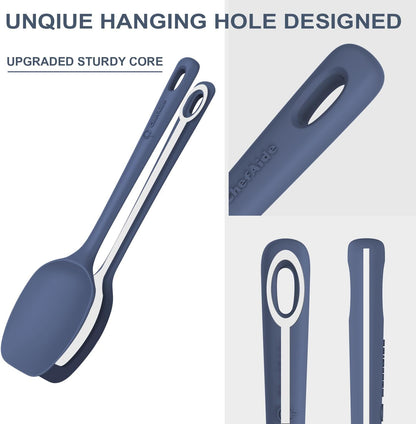ChefAide 5 Pieces Silicone Spatula Set. Food Grade Rubber Spatula. Upgrade Strong Handle with Ergonomic Grip. Heat Resistant Up to 600°F for Nonstick Cookware. Cooking