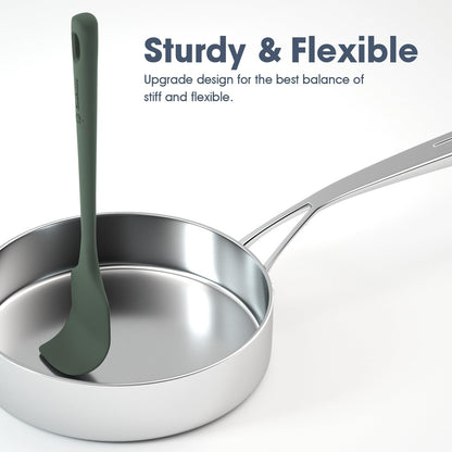 ChefAide 5 Pieces Silicone Spatula Set. Food Grade Rubber Spatula. Upgrade Strong Handle with Ergonomic Grip. Heat Resistant Up to 600°F for Nonstick Cookware. Cooking