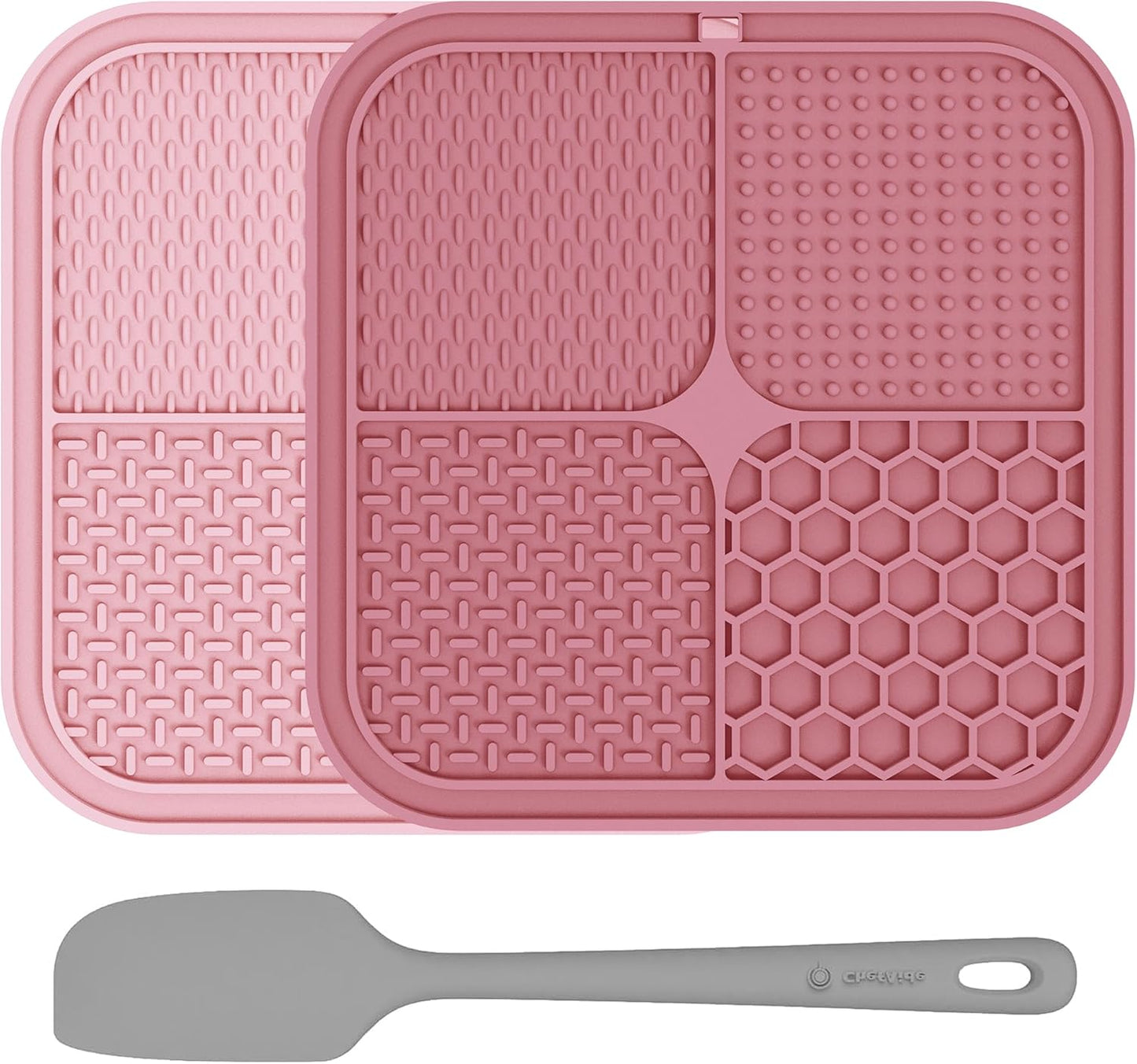 ChefAide 2 Pack Lick Mat for Dogs.Cats.Upgraded 8.5×8.5 inches Licking Mats with Suction Cups.Slow Feeder Licking Pad for Anxiety Relief and Boredom Reducer.Suitable for Dog Training Set 2