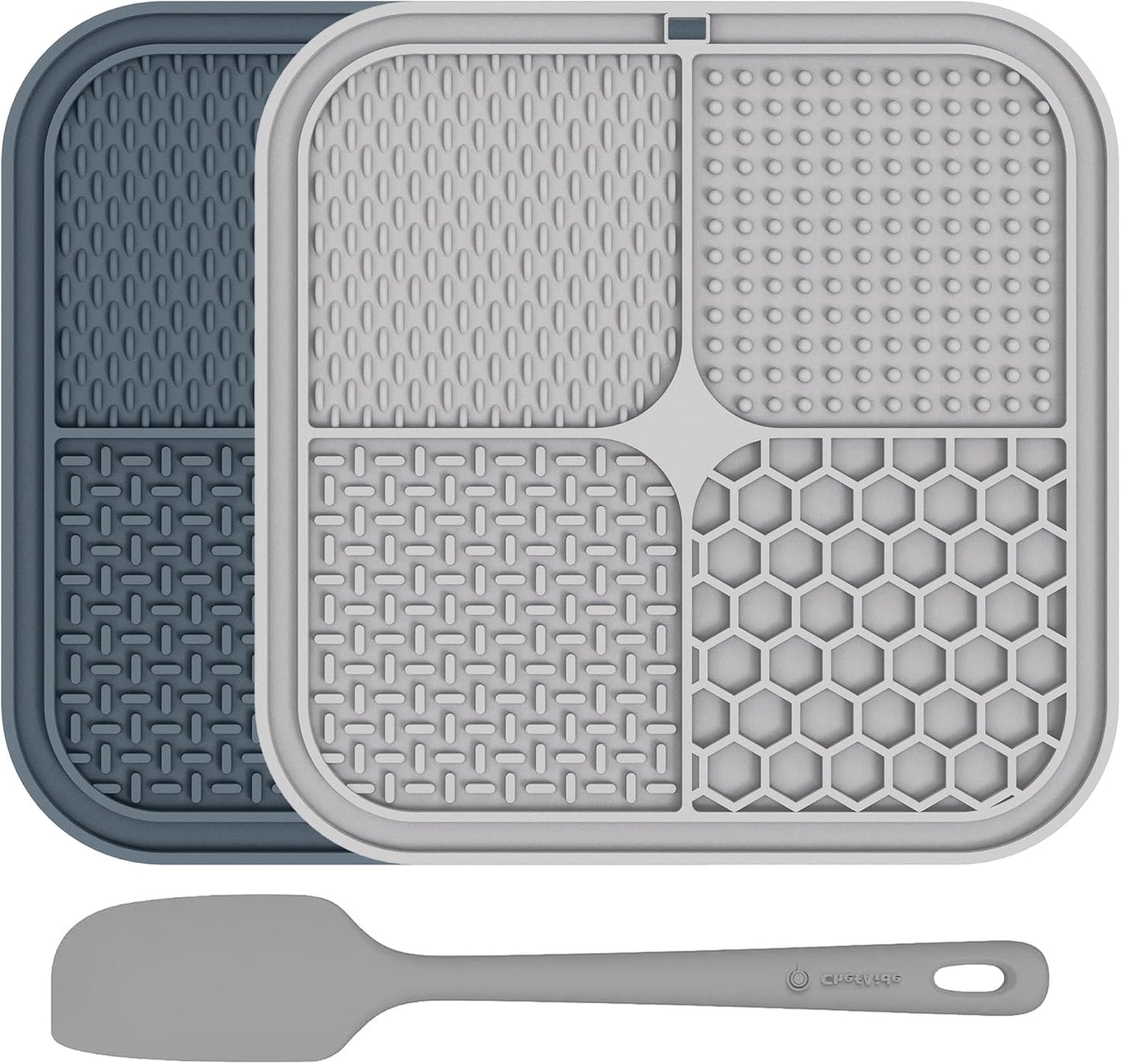 ChefAide 2 Pack Lick Mat for Dogs.Cats.Upgraded 8.5×8.5 inches Licking Mats with Suction Cups.Slow Feeder Licking Pad for Anxiety Relief and Boredom Reducer.Suitable for Dog Training Set 2