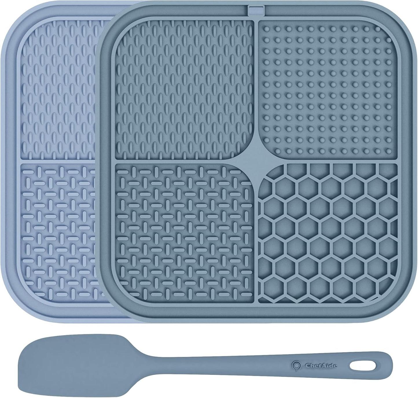 ChefAide 2 Pack Lick Mat for Dogs.Cats.Upgraded 8.5×8.5 inches Licking Mats with Suction Cups.Slow Feeder Licking Pad for Anxiety Relief and Boredom Reducer.Suitable for Dog Training Set 2